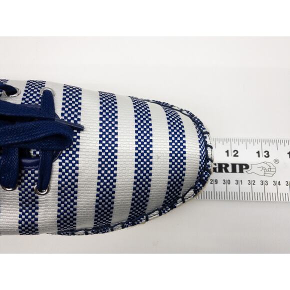 Nine West  Lace Up Espadrille Platform Sneakers 9.5 Blue & White Gingerbread - Picture 11 of 12